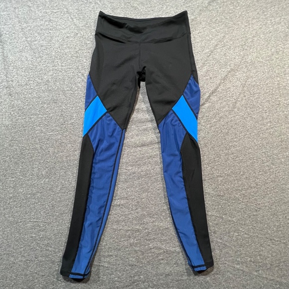 Fabletics Sheer Performance Black & Blue Mesh Leggings Size XS - Picture 1 of 12